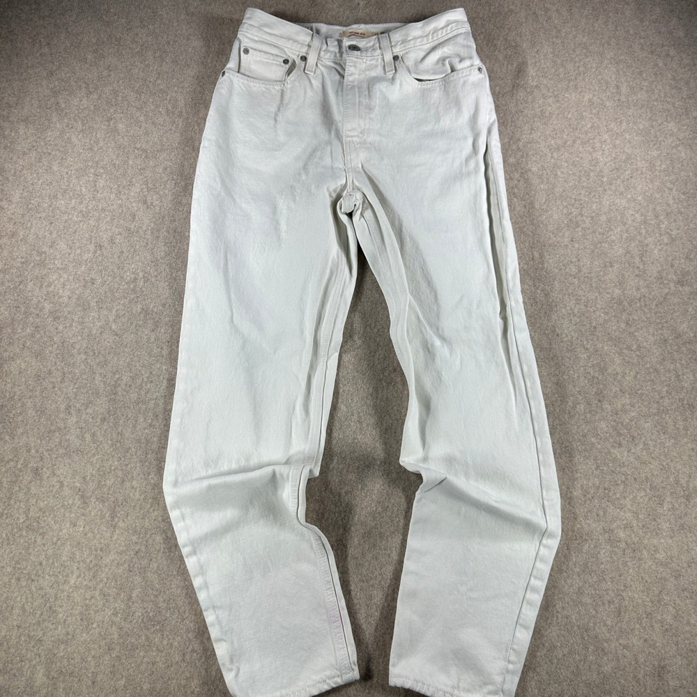 Levi's Premium Womens 80s Mom Jeans High Rise High Waisted Denim White Size 27